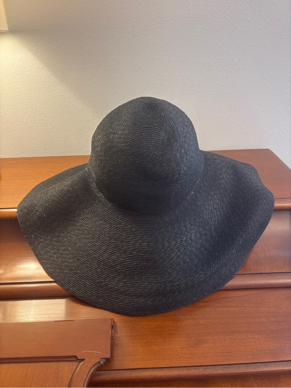 VTG Frank Olive Black Straw Hat Millinery Designer Flawed Read Description